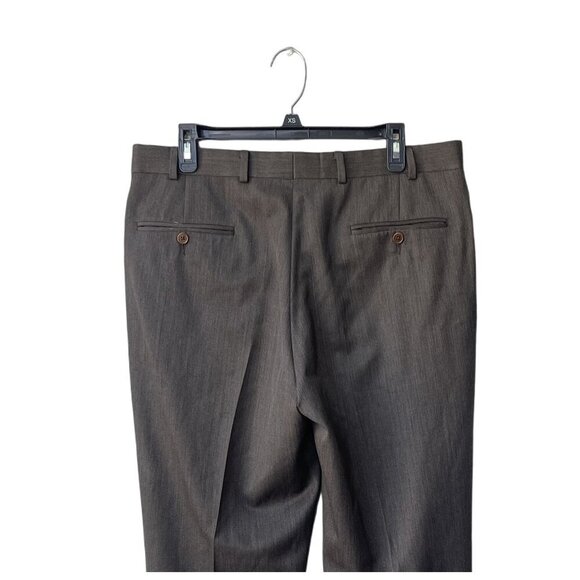 Brooks Brothers 346 Mens Dress Pants 35x32 Wool Madison Fit Pleated Brown - Picture 5 of 9